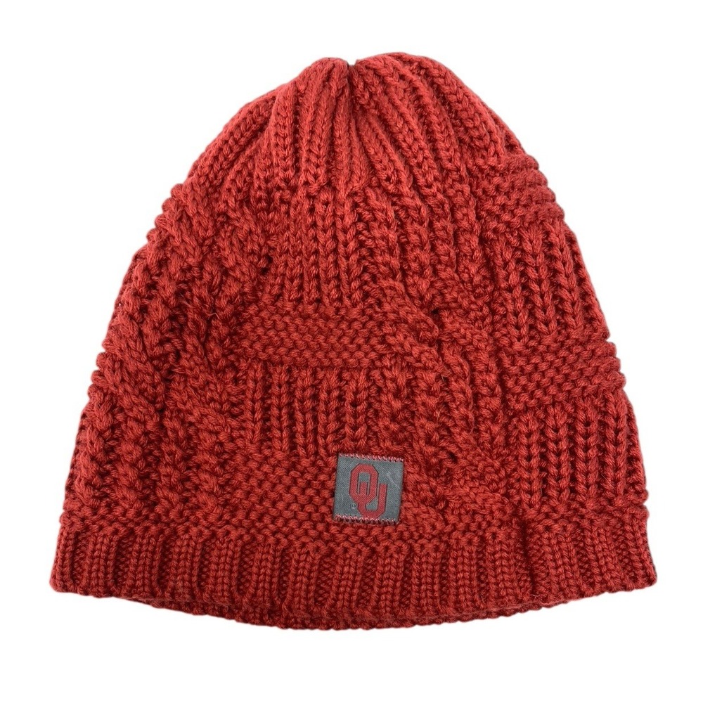 University of Oklahoma Womens Nike Red Knit Beanie - Logo - OSFM - Collegiate OU